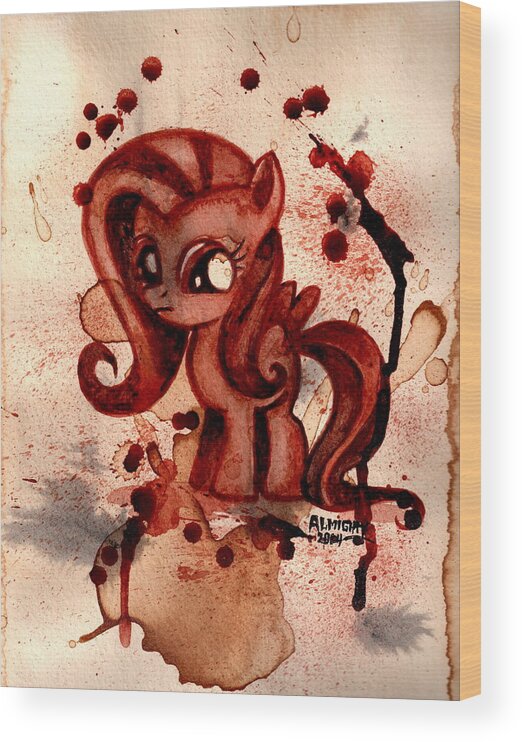 My Little Pony Wood Print featuring the painting My Little Pony by Ryan Almighty