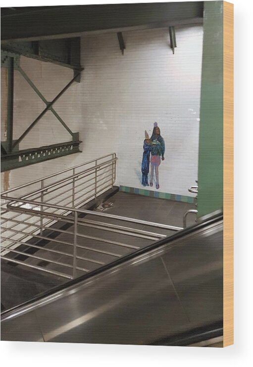 Architecture Wood Print featuring the photograph Native Americans In The Subway by Rob Hans