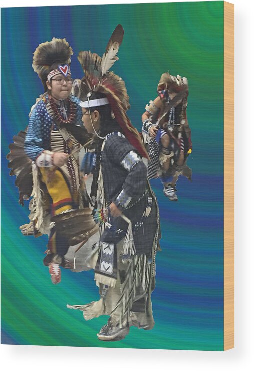 Native Americans Wood Print featuring the photograph Native Children Entrance by Audrey Robillard