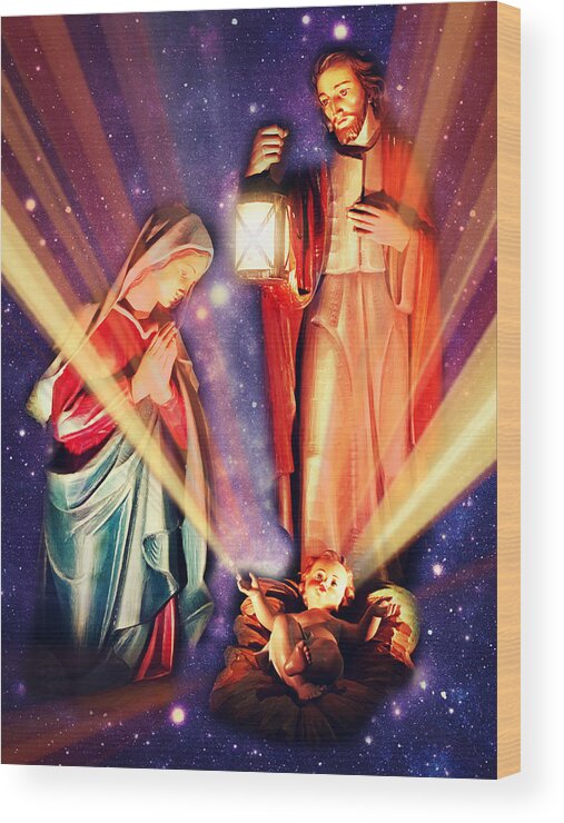 Nativity Wood Print featuring the photograph Nativity Christmas Card III by Aurelio Zucco