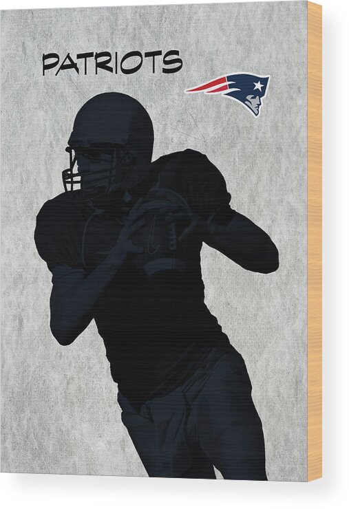 New England Wood Print featuring the digital art New England Patriots Football by David Dehner