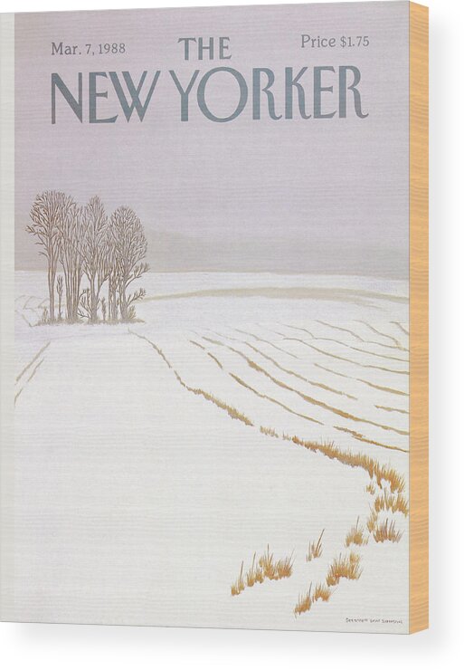 Winter Wood Print featuring the painting New Yorker March 7 1988 by Gretchen Dow Simpson