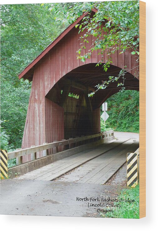 North Fork Yachats Bridge 1 Wood Print featuring the photograph North Fork Yachats Bridge 2 by Two Hivelys