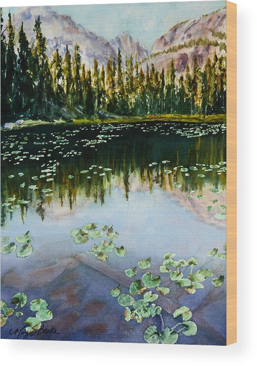 Nymph Lake Wood Print featuring the painting Nymph Lake by Mary Benke