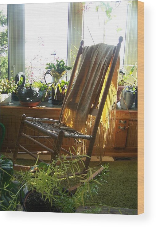 Rocking Chair Wood Print featuring the photograph Off My Rocker - Photograph by Jackie Mueller-Jones