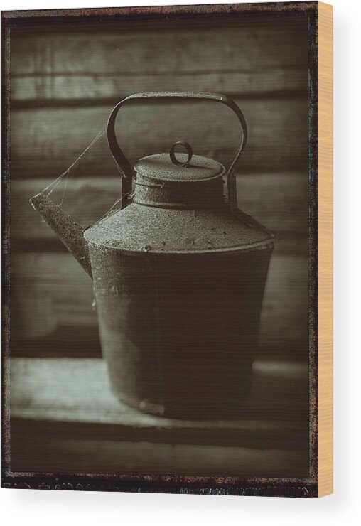 Old Wood Print featuring the photograph Old large coffee pot by Anders Kustas