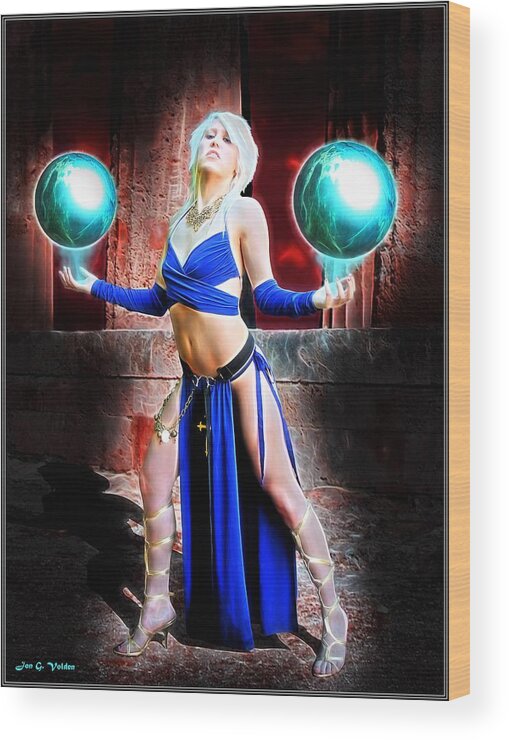 Fantasy Wood Print featuring the painting Orbs Of Power by Jon Volden