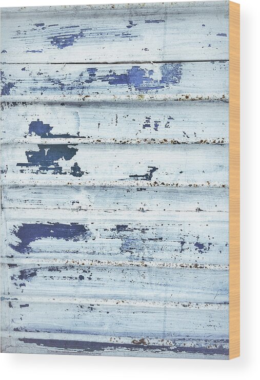 Abstract Wood Print featuring the photograph Painted metal surafce by Tom Gowanlock