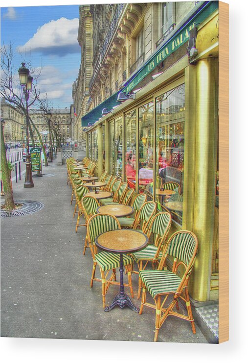 Paris Wood Print featuring the photograph Paris Cafe by Mark Currier
