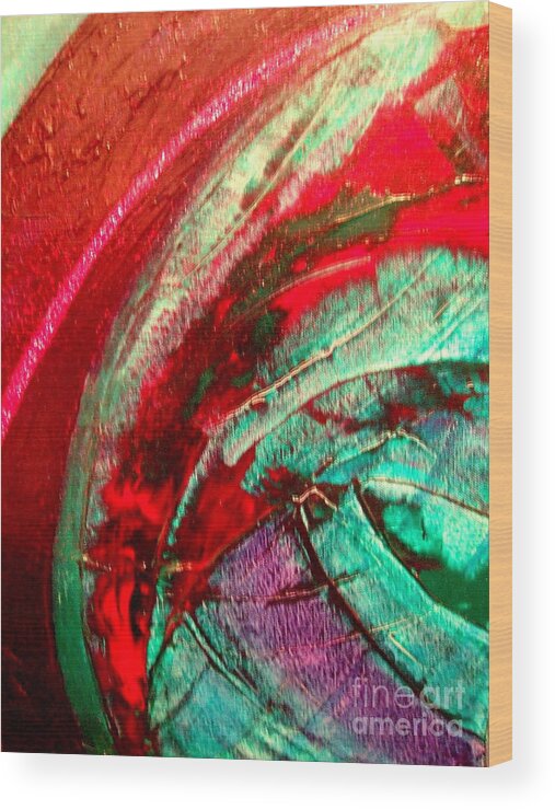 Passion.energy.impressionism.abstract Wood Print featuring the painting Passion by Kumiko Mayer