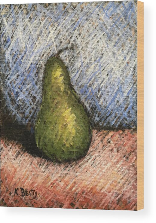 Painting Wood Print featuring the painting Pear Study 1 by Karla Beatty