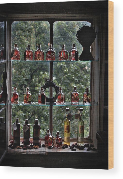 Bottle Wood Print featuring the photograph Perfume Bottles by David Resnikoff