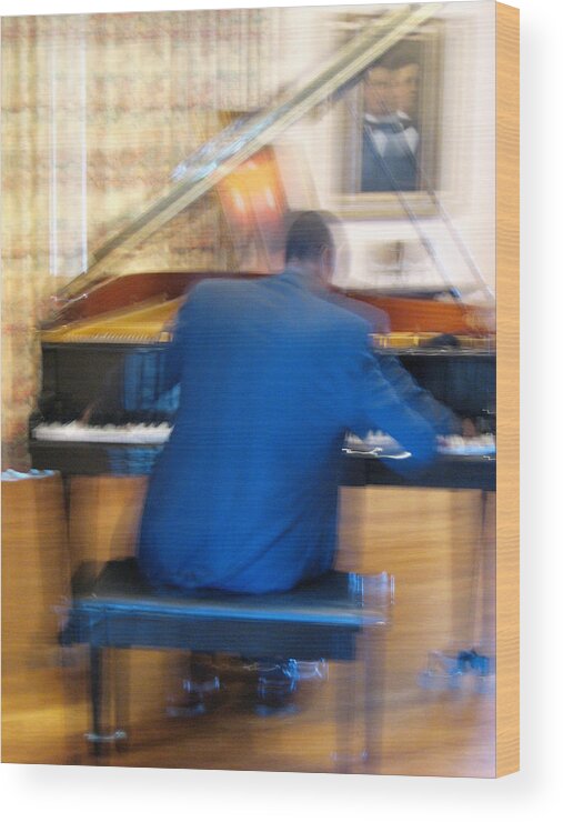 Photo Wood Print featuring the photograph Piano Player in Action 1 by John Vincent Palozzi