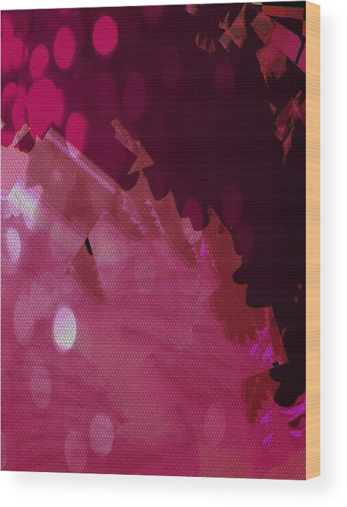 Pink Wood Print featuring the digital art Pink Night by Cooky Goldblatt