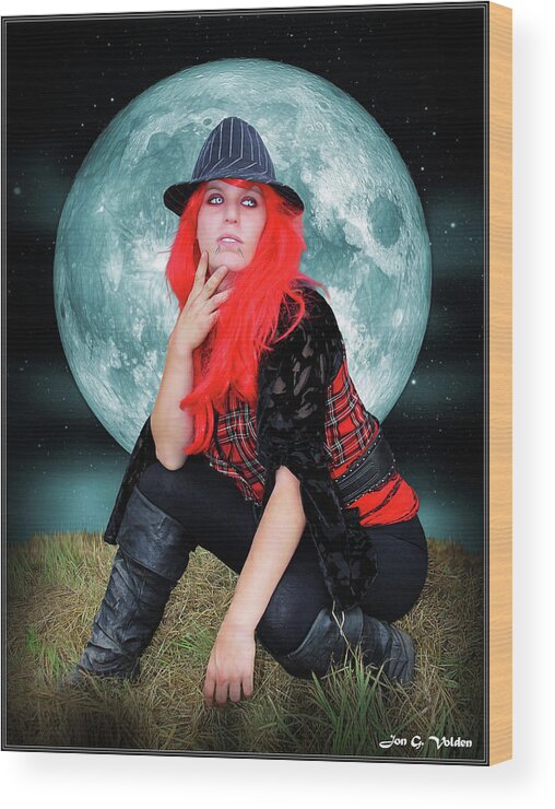 Pixie Wood Print featuring the photograph Pixie Under a Blue Moon by Jon Volden