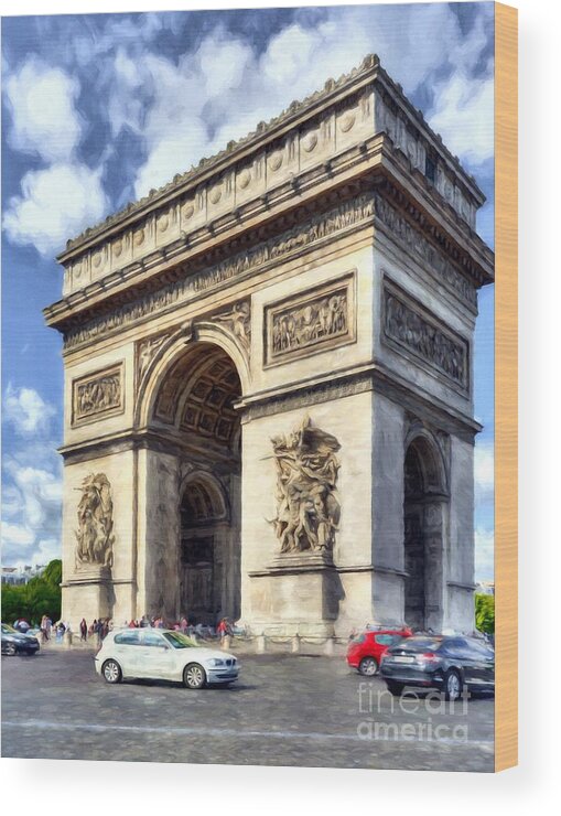 Place Charles De Gaulle Wood Print featuring the photograph Arc De Triomphe # 2 by Mel Steinhauer
