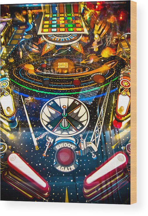 Pinball Machine Wood Print featuring the photograph Play Pinball by Colleen Kammerer