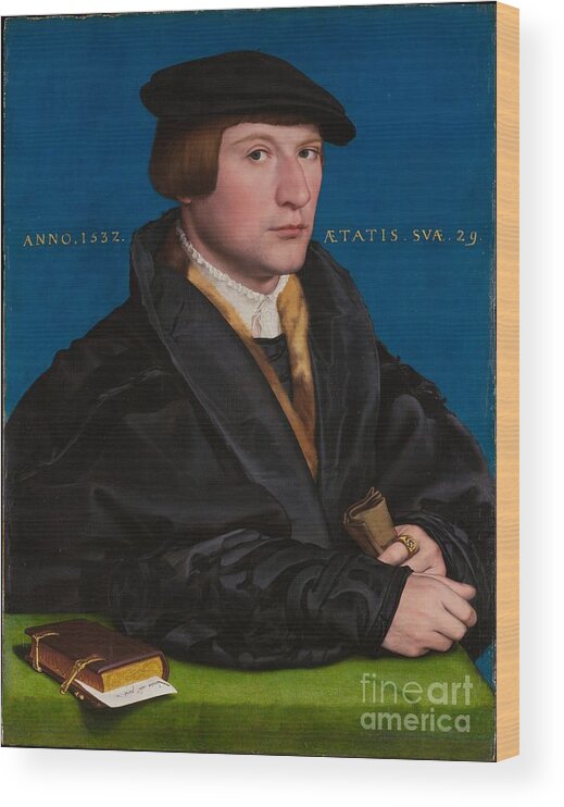 Hans Holbein The Younger Wood Print featuring the painting Portrait of a Member of the Wedigh Family by MotionAge Designs