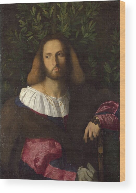 Palma Vecchio Wood Print featuring the painting Portrait of a Poet by Palma Vecchio