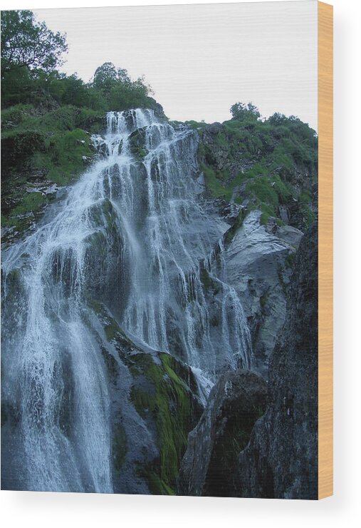 Waterfall Wood Print featuring the photograph Powers Court Waterfall by Rebecca Wood