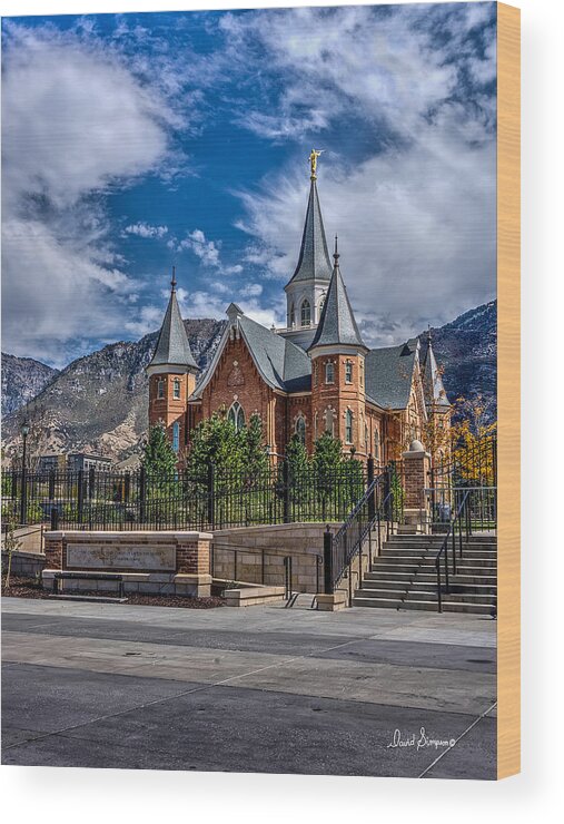 Provo City Center Temple Wood Print featuring the photograph Provo City Center Temple VI by David Simpson