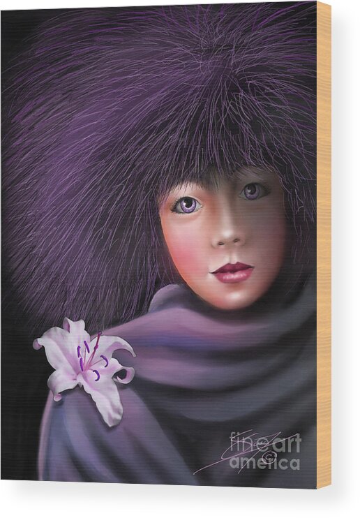 Beautiful Wood Print featuring the painting Purple Delight by Artificium -