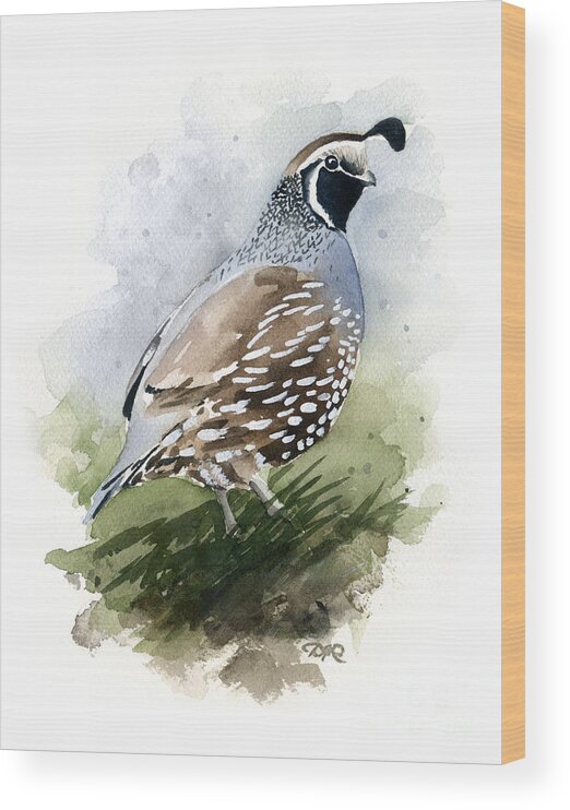 Quail Wood Print featuring the painting Quail by David Rogers