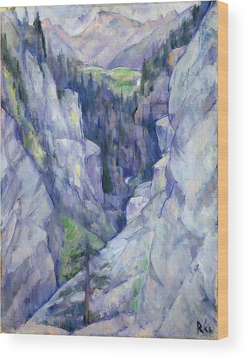 Ravine Wood Print featuring the painting Ravine at Pians by Anita Ree