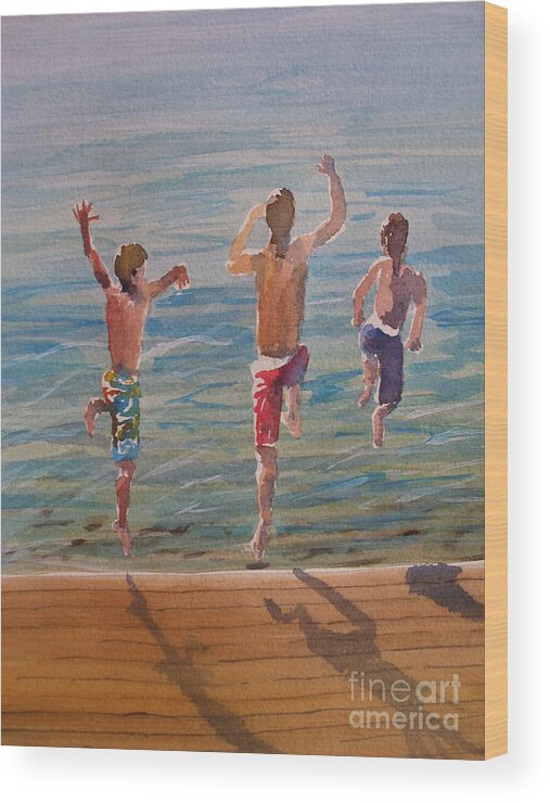 Summertime Wood Print featuring the painting Ready Set Go by Sandra Strohschein