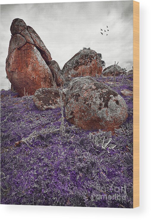 Rocks Wood Print featuring the photograph Red Rocks and Thunder by Russell Brown