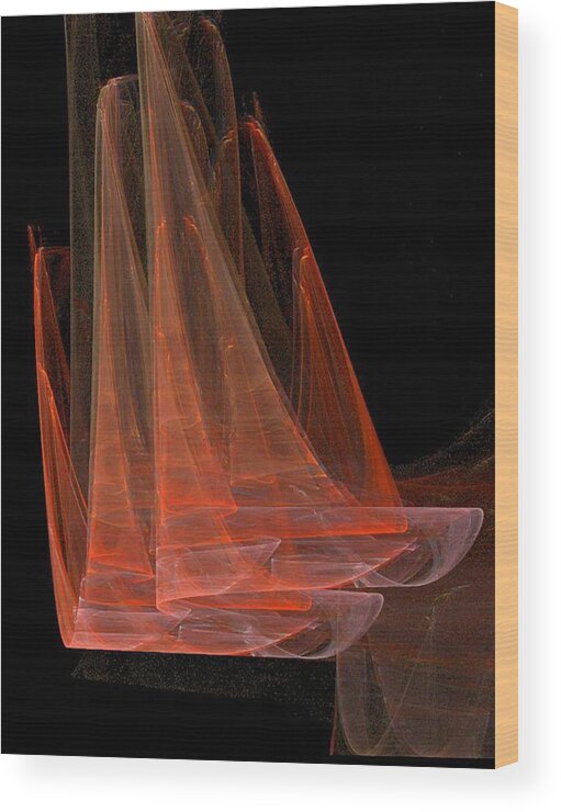 Redsails Wood Print featuring the digital art Red Sails by Jackie Mueller-Jones