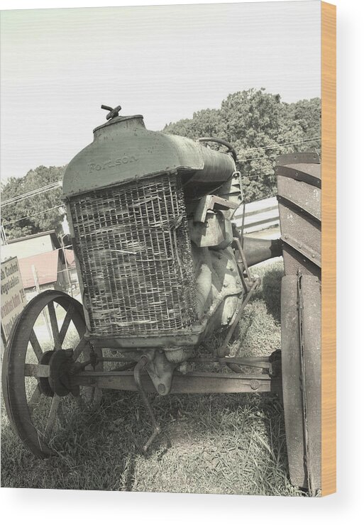 Tractor Wood Print featuring the photograph Retired by Gary Smith