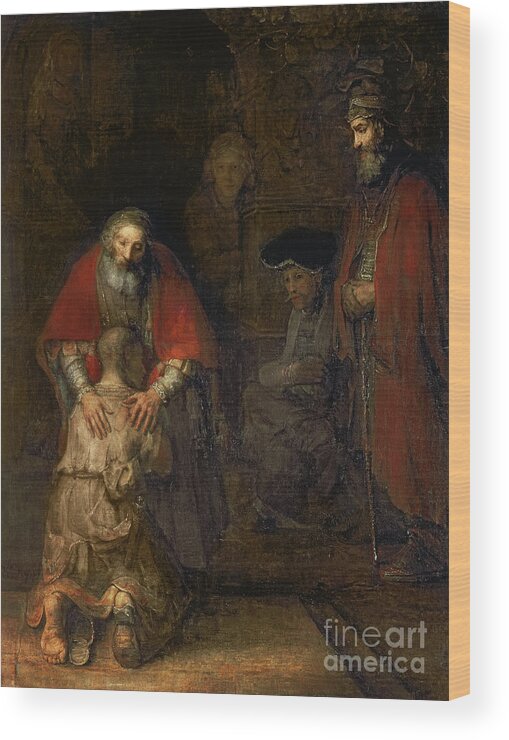 Return Wood Print featuring the painting Return of the Prodigal Son by Rembrandt Harmenszoon van Rijn