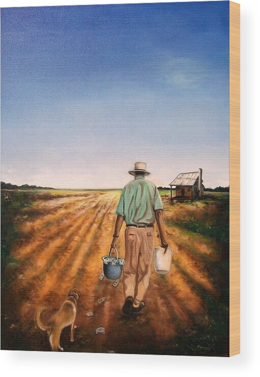 Emery Art Wood Print featuring the painting Rich Dad Poor Dad by Emery Franklin