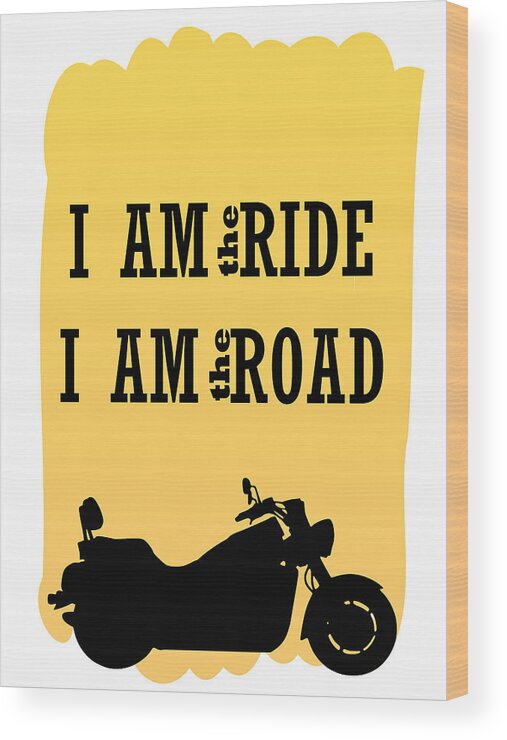  Wood Print featuring the digital art Rider is the ride is the road by Keshava Shukla