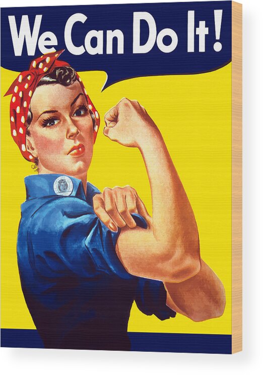 Rosie The Riveter Wood Print featuring the painting Rosie The Rivetor by War Is Hell Store