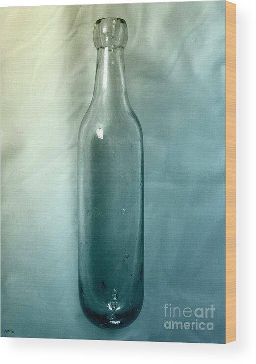 Vintage Bottle Wood Print featuring the photograph Round Bottom Bottle by Phil Perkins