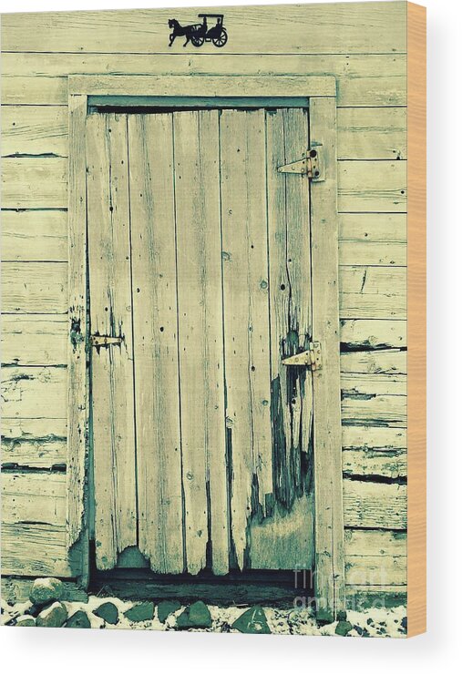 Rustic Wood Print featuring the photograph Rustic Barn Door by Alice Terrill