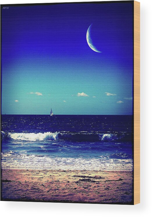 Lomography Wood Print featuring the photograph Sailing The Pacific Ocean by Phil Perkins