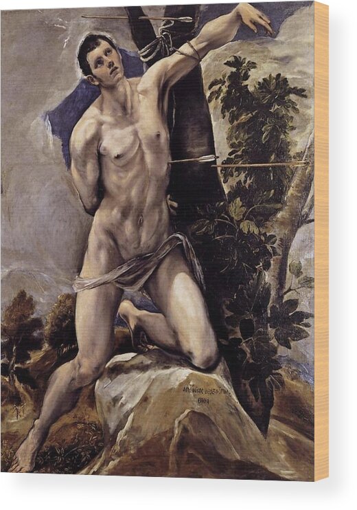 Saint Wood Print featuring the painting Saint Sebastian by El Greco