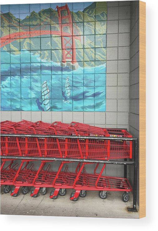 Grocery Store Wood Print featuring the photograph San Francisco Trader Joe's by Erik Burg
