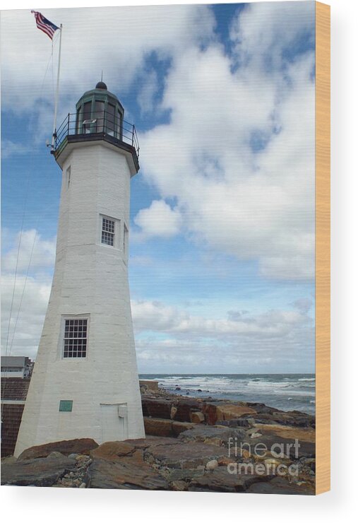 America Wood Print featuring the photograph Scituate Light by Barbara Von Pagel