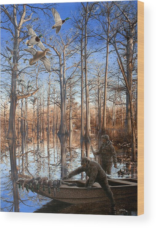 Ducks Wood Print featuring the painting See You Tomorrow by Glenn Pollard