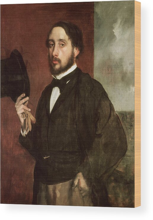 Self Portrait Wood Print featuring the painting Self portrait by Edgar Degas