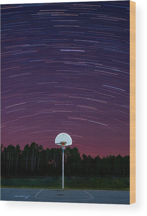 Basketball Wood Print featuring the photograph Shoot for the Stars by Brad Boland