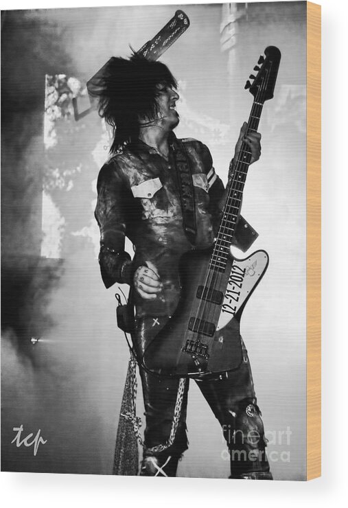 Motley Crue Wood Print featuring the photograph Sixx by Traci Cottingham