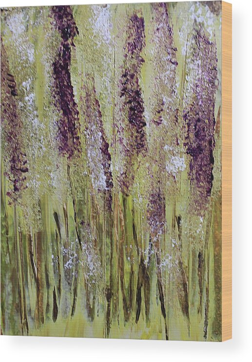 Flower Wood Print featuring the painting Softly Swaying by April Burton