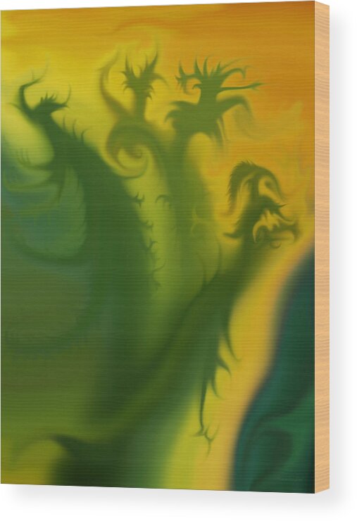 Mythical Beings Wood Print featuring the photograph Something Green by Harold Zimmer