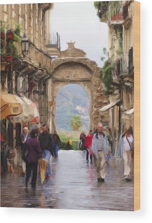 Italian Wood Print featuring the digital art Sorrento Beauty by Janet Fikar