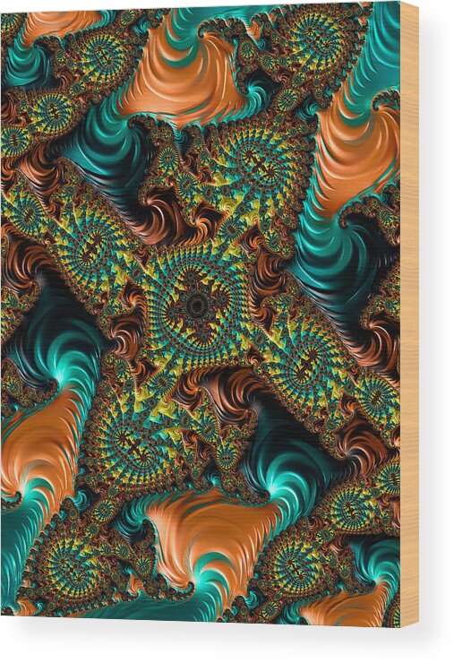 3-d Fractal Wood Print featuring the photograph Star of Satin by Ronda Broatch